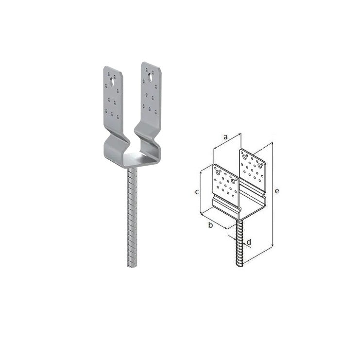 DOMAX PSSZ zapúšťacia patka stĺpika typu U 60