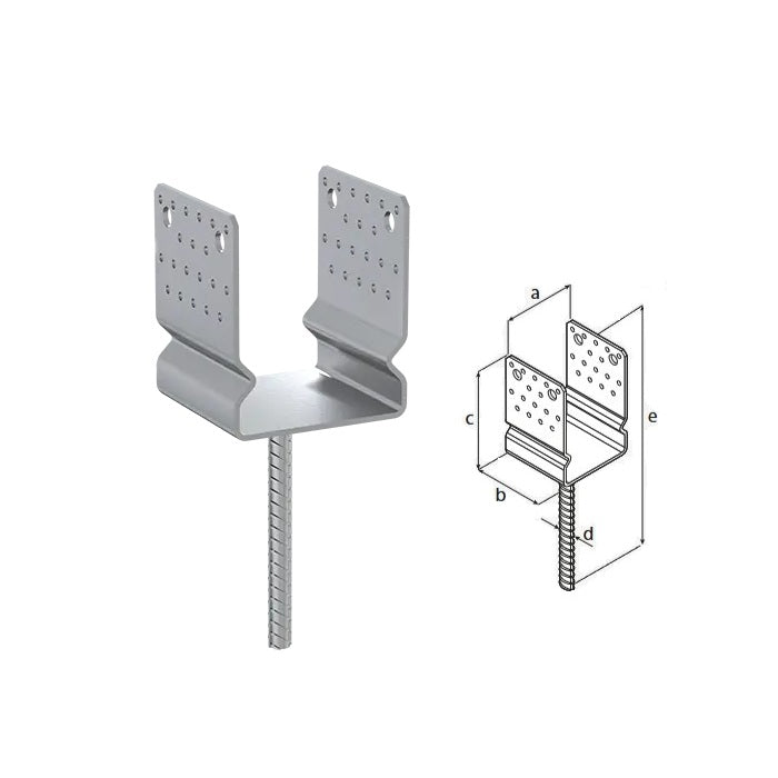 DOMAX PSSZ zapúšťacia pätka stĺpika typu U 120