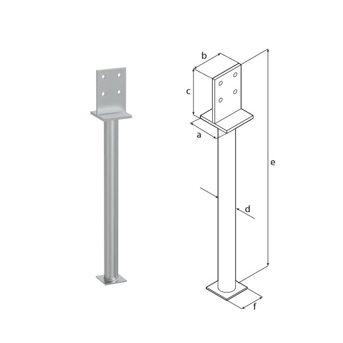 DOMAX PSW R500 zapúšťacia pätka stĺpika typu U 90