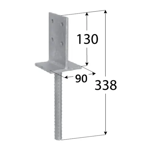 DOMAX PSW zapustená pätka stĺpika obojstranná (ZNO) 90