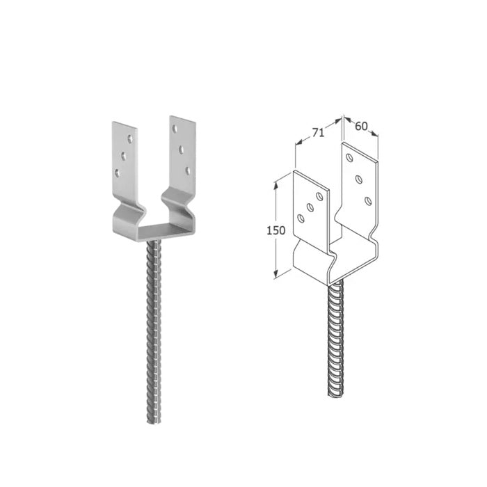 DOMAX PSZ zapúšťacia pätka stĺpika typu U 70