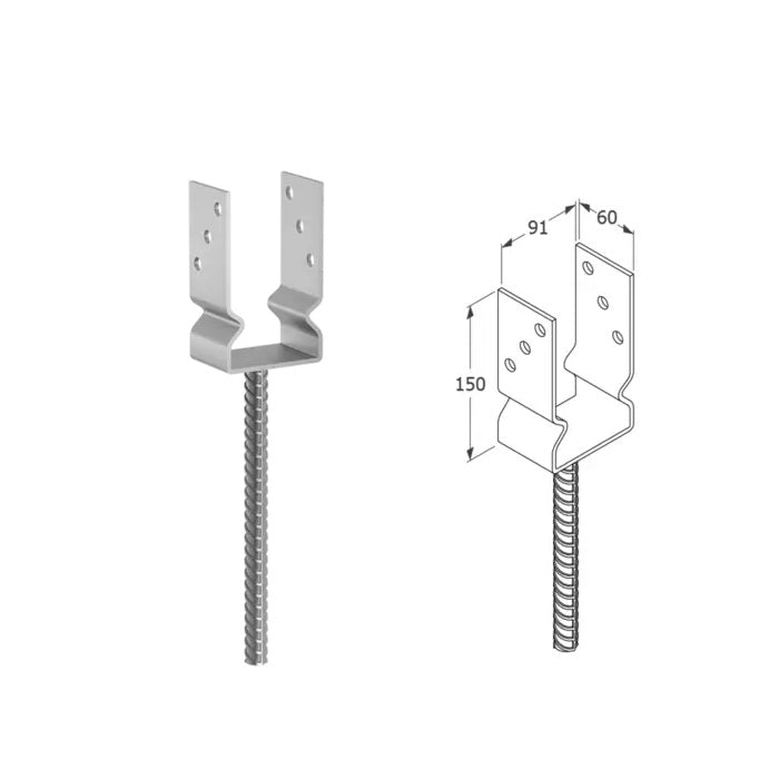 DOMAX PSZ zapúšťacia pätka stĺpika typu U 90