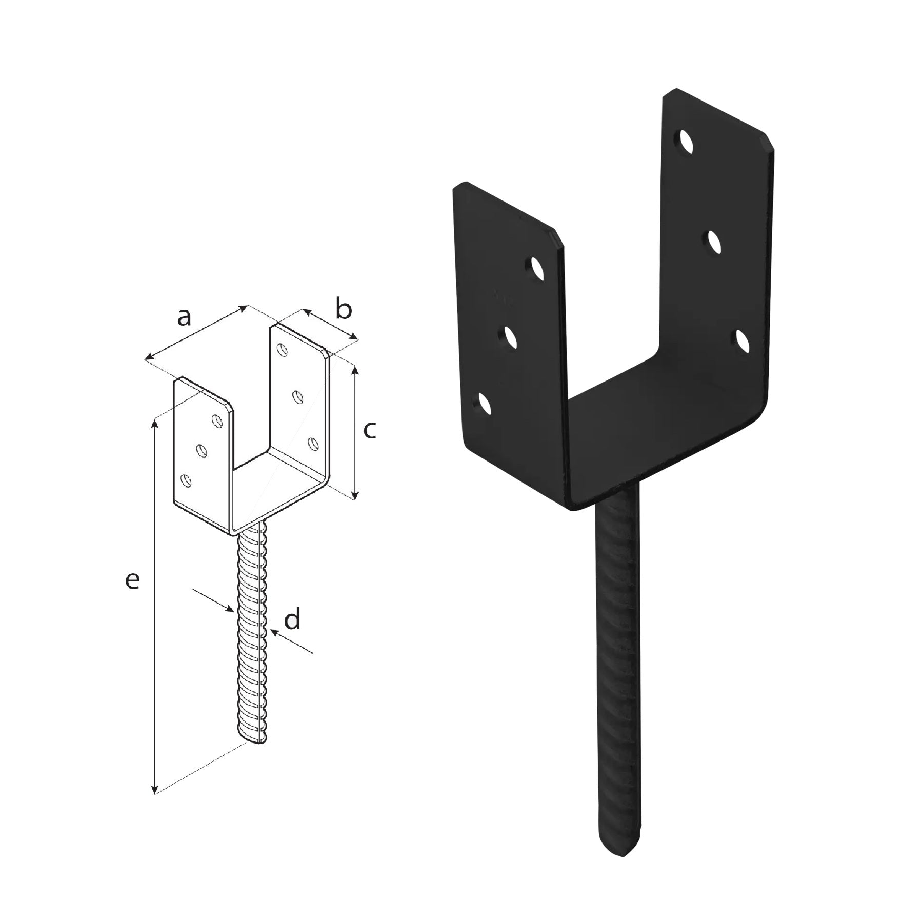 DOMAX PS zapustená pätka stĺpika typu U AN 100