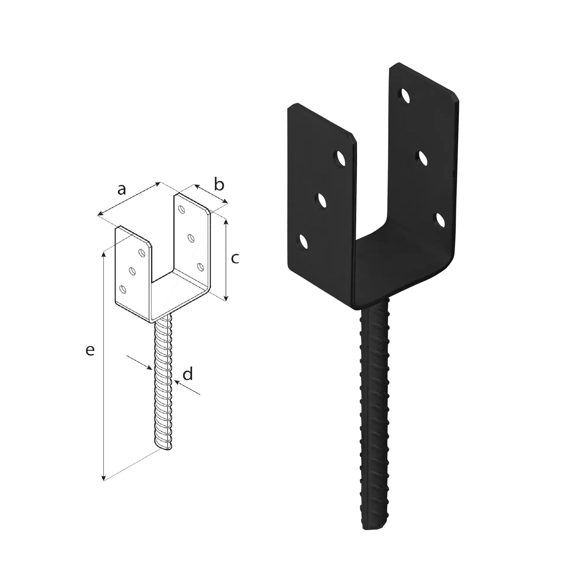DOMAX PS zapustená pätka stĺpika typu U AN 80