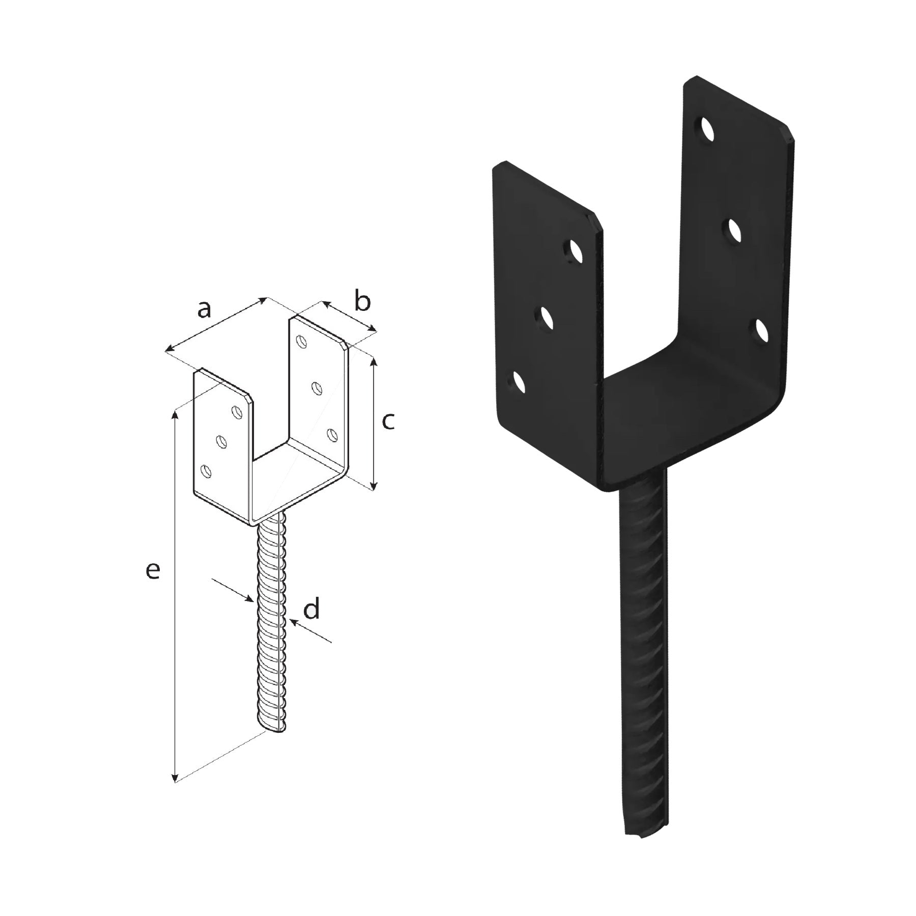 DOMAX PS zapustená pätka stĺpika typu U AN 90
