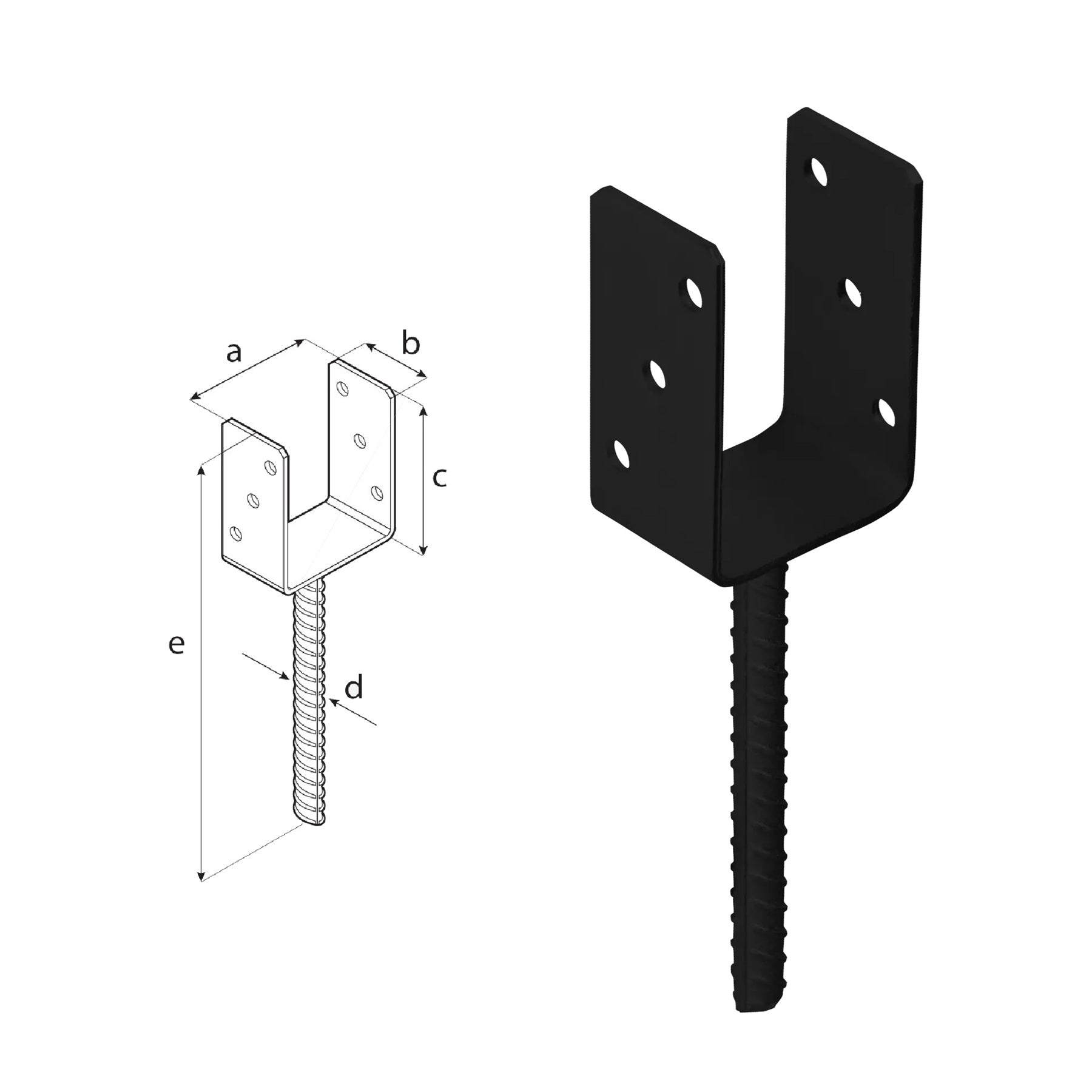DOMAX PS zapustená pätka stĺpika typu U C 80