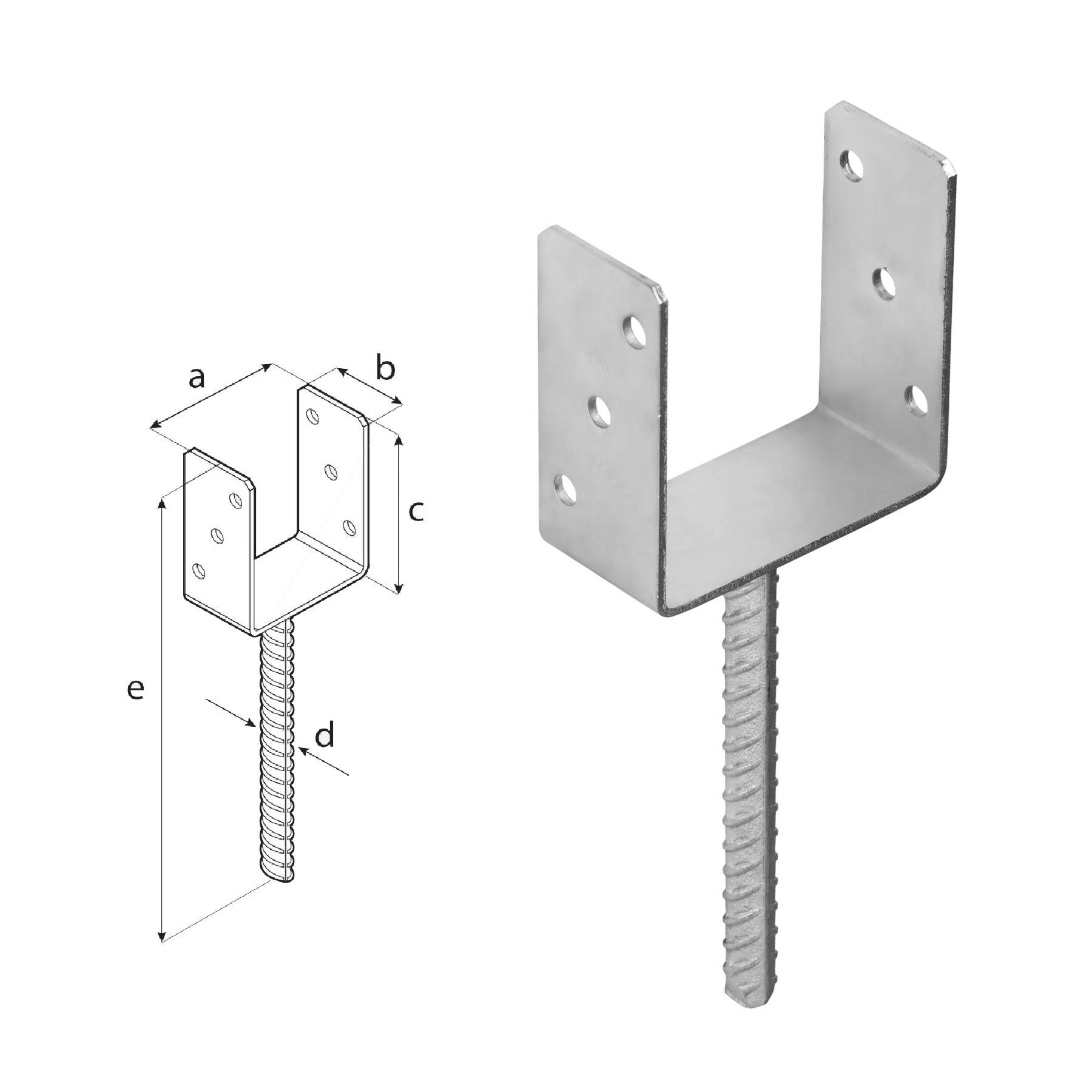 DOMAX PS zapustená pätka stĺpika typu U ZNG 120