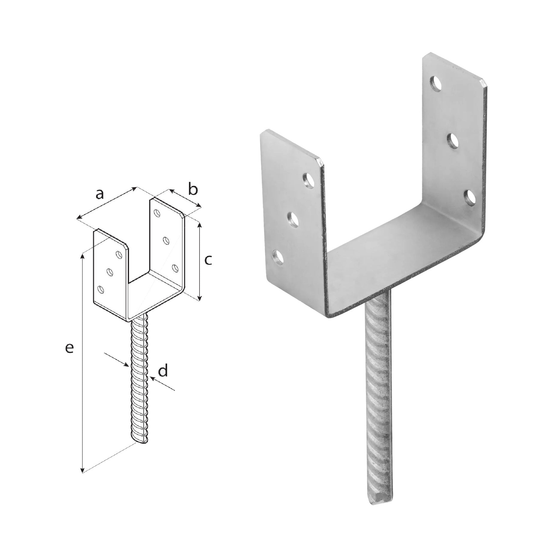 DOMAX PS zapustená pätka stĺpika typu U ZNG 140