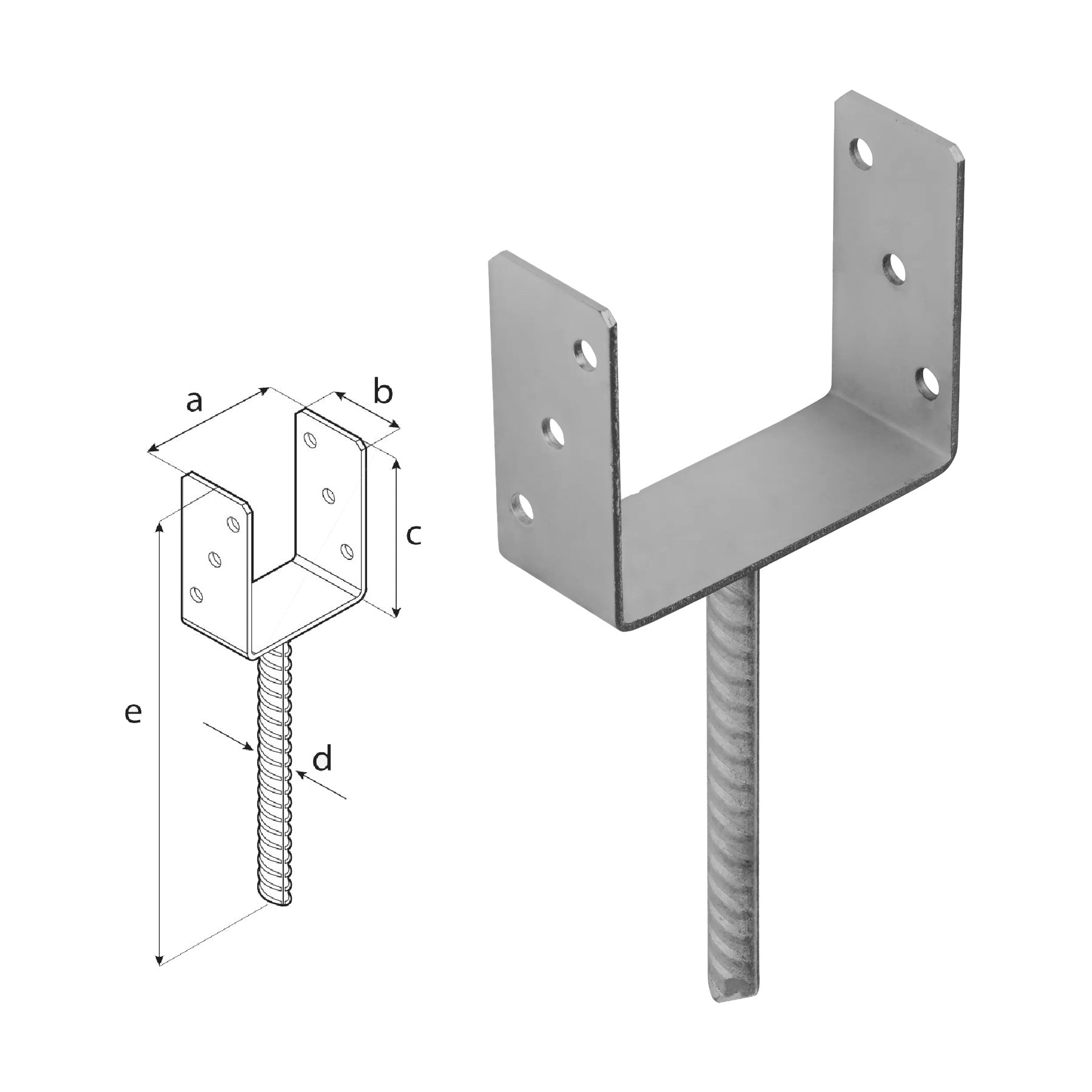 DOMAX PS zapustená pätka stĺpika typu U ZNG 150