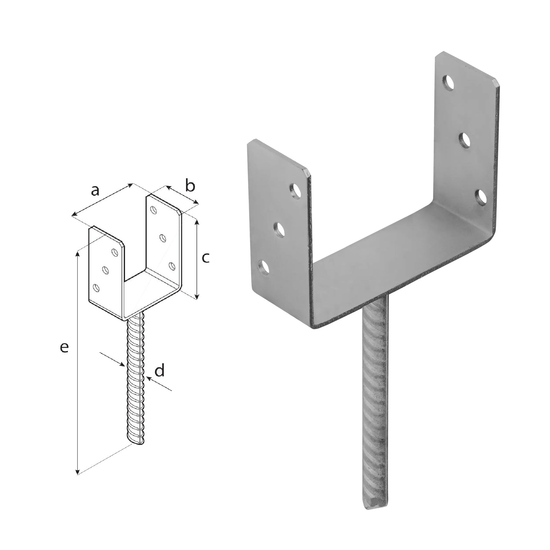 DOMAX PS zapustená pätka stĺpika typu U ZNG 160