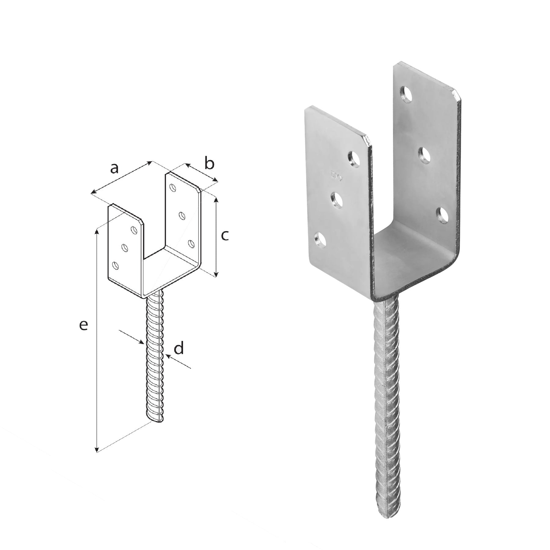 DOMAX PS zapustená pätka stĺpika typu U ZNG 70