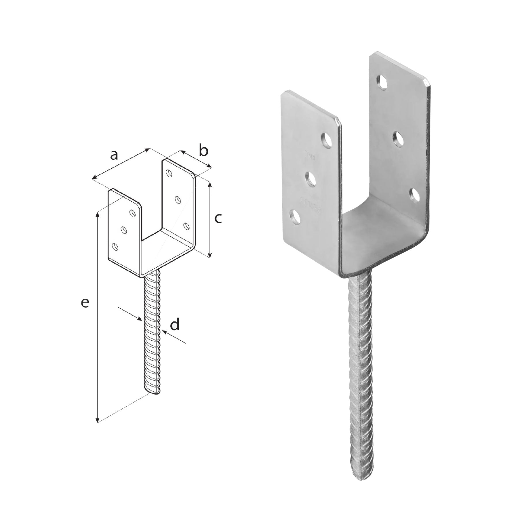 DOMAX PS zapustená pätka stĺpika typu U ZNG 75