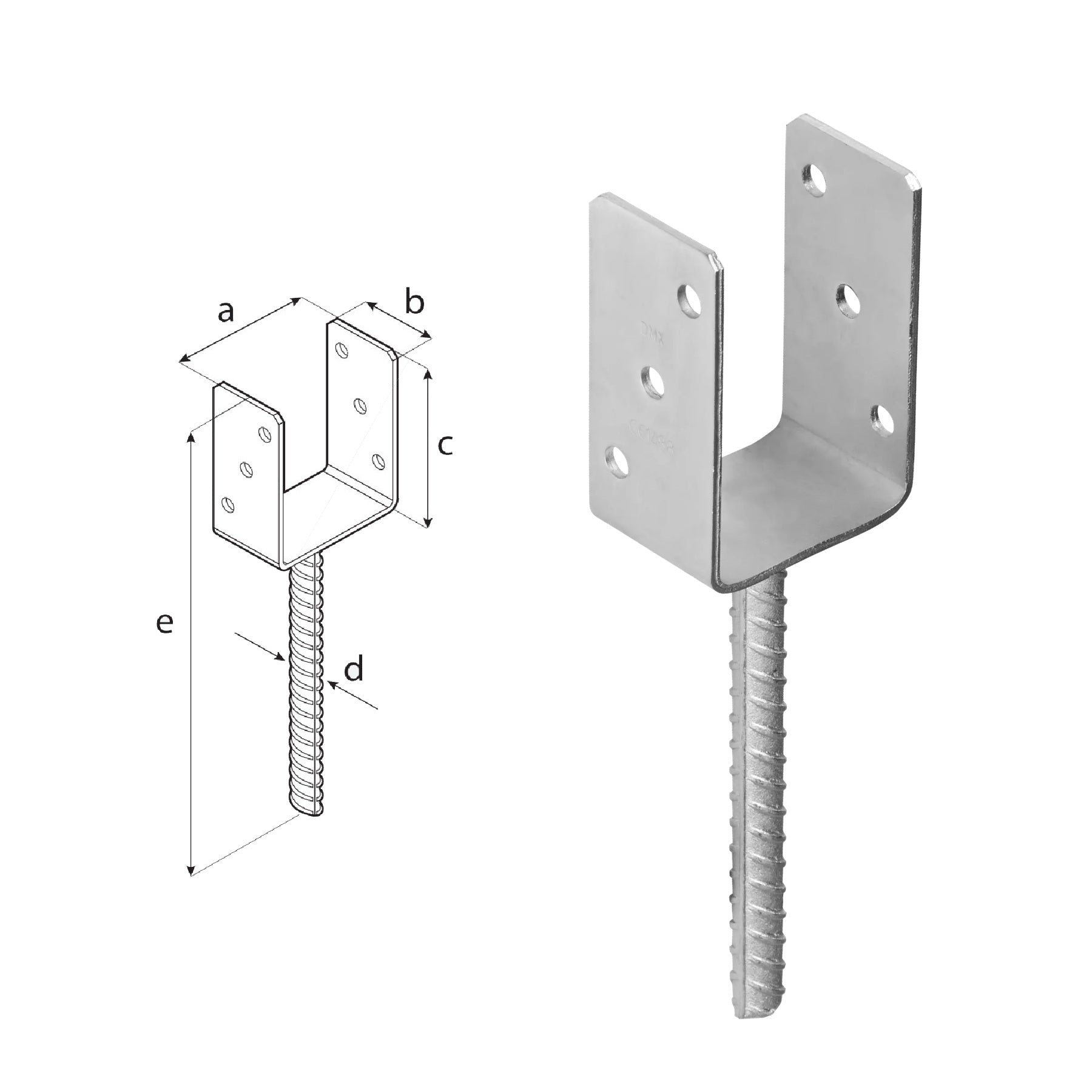 DOMAX PS zapustená pätka stĺpika typu U ZNG 80