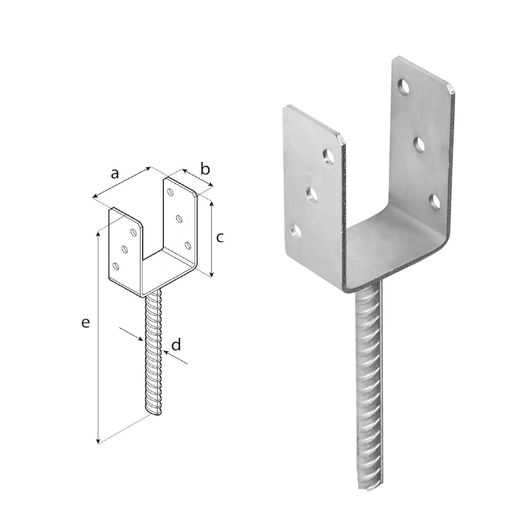 DOMAX PS zapustená pätka stĺpika typu U ZNG 90