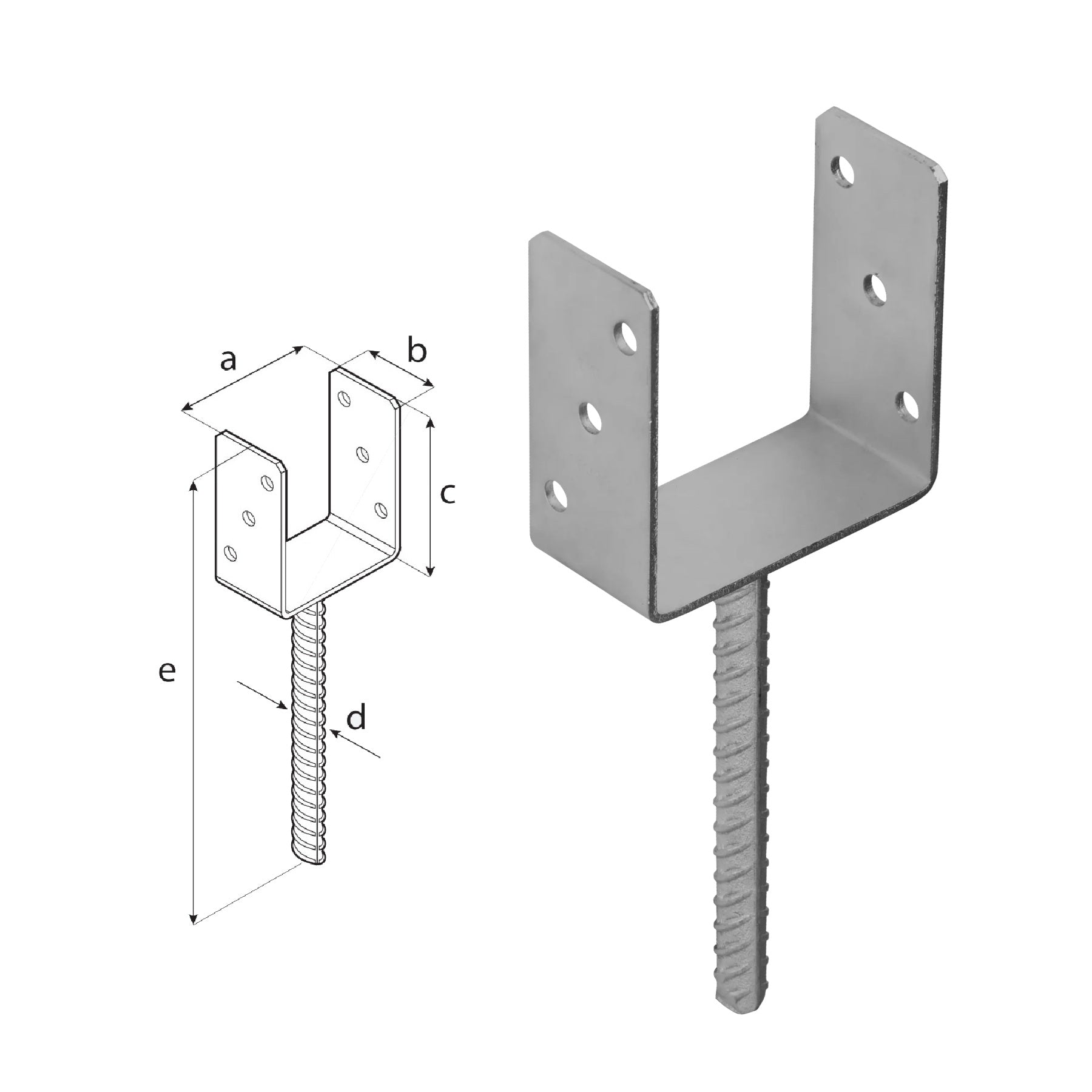 DOMAX PS zapustená pätka stĺpika typu U ZNO 120