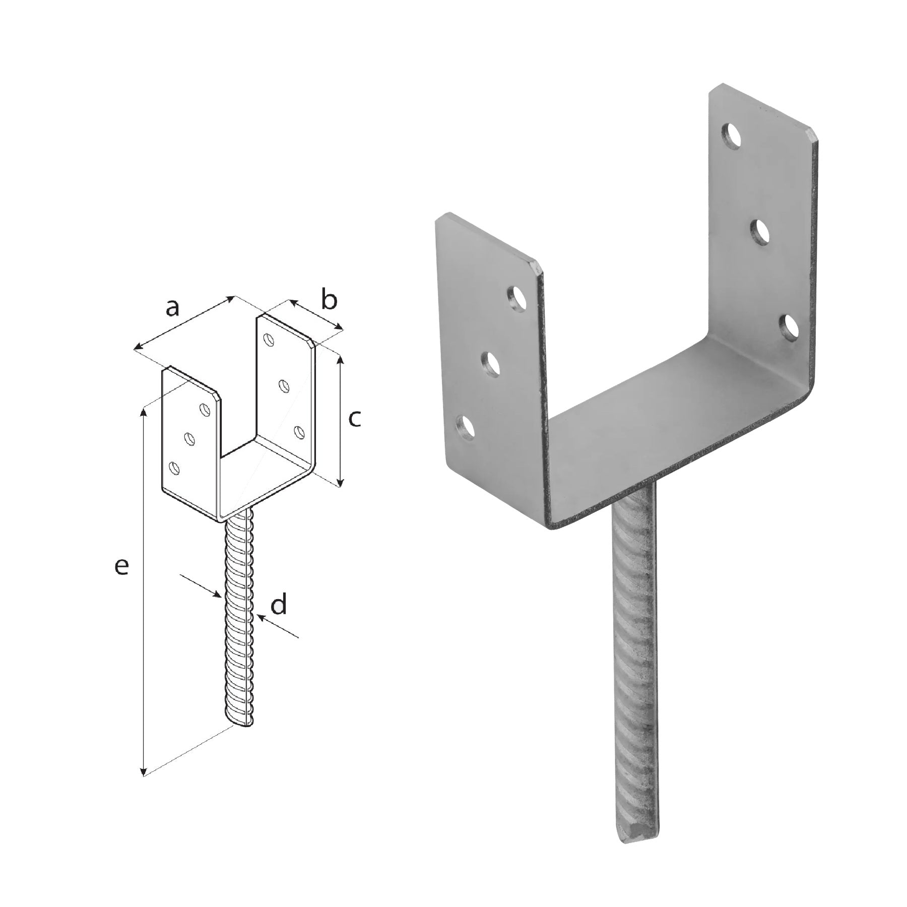 DOMAX PS zapustená pätka stĺpika typu U ZNO 140