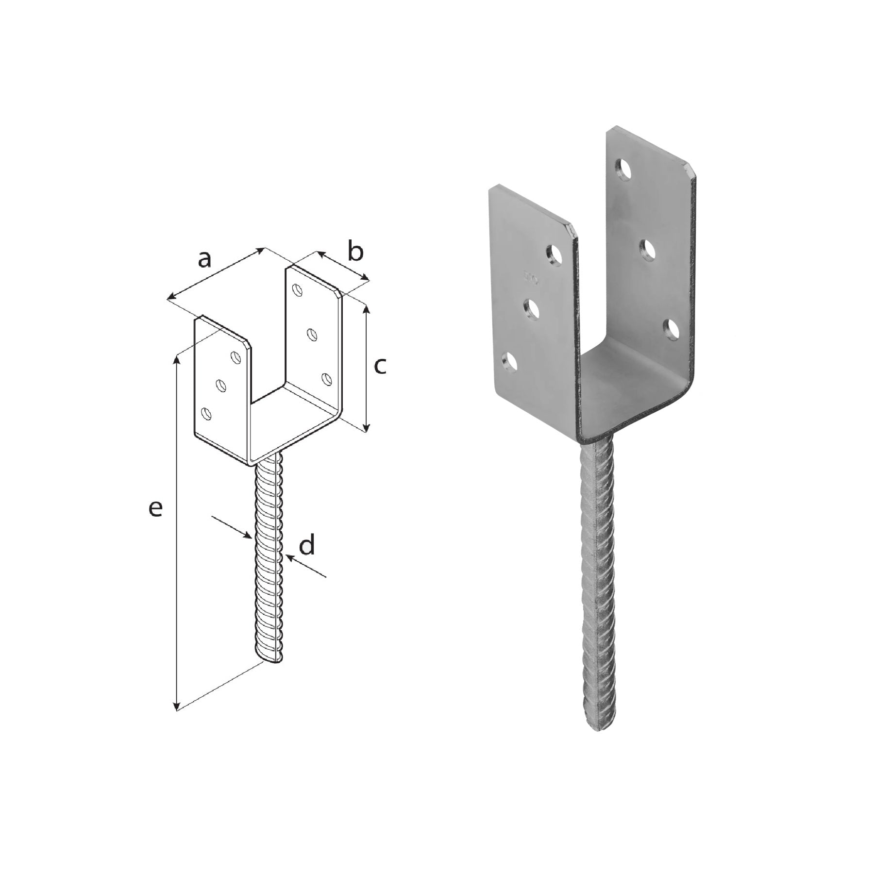 DOMAX PS zapustená pätka stĺpika typu U ZNO 70