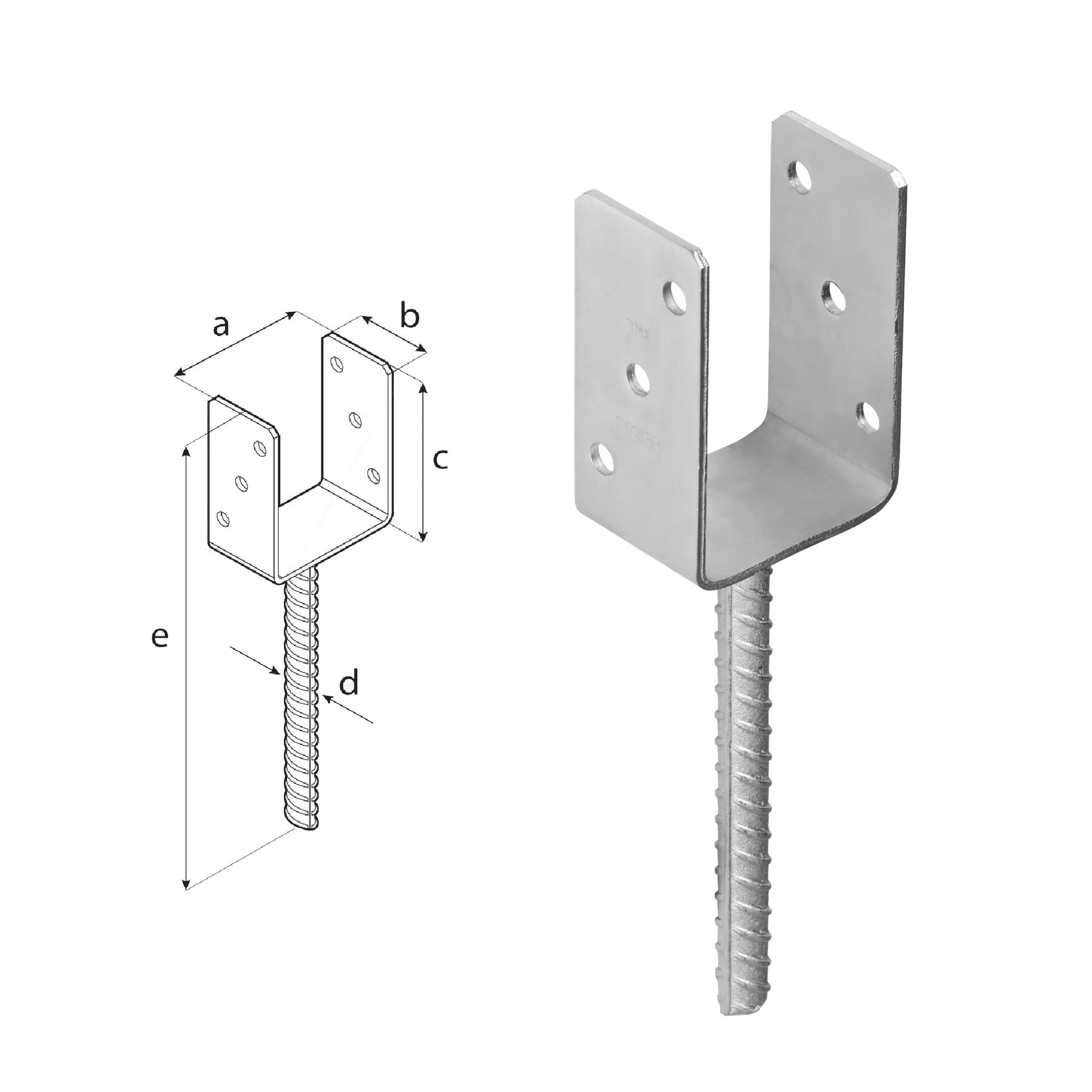 DOMAX PS zapustená pätka stĺpika typu U ZNO 80