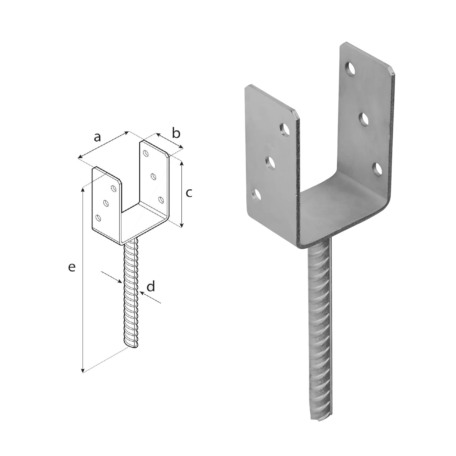 DOMAX PS zapustená pätka stĺpika typu U ZNO 90