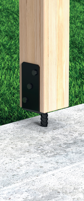 DOMAX PS zapustená pätka stĺpika typu U antracit ukážka