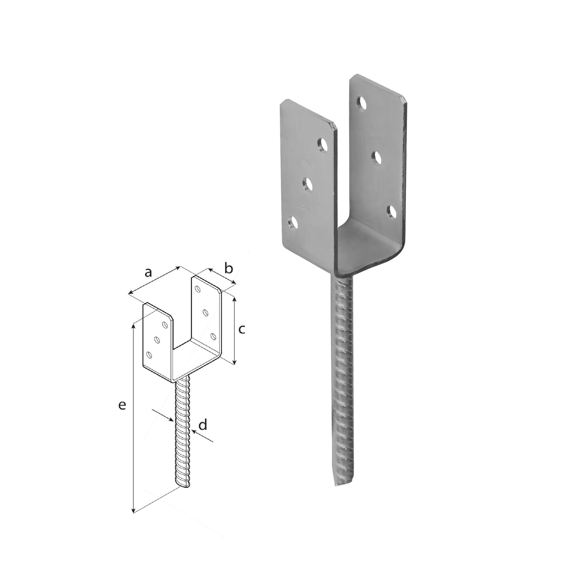 DOMAX PS zapustená pätka stĺpika typu U ZNO 60