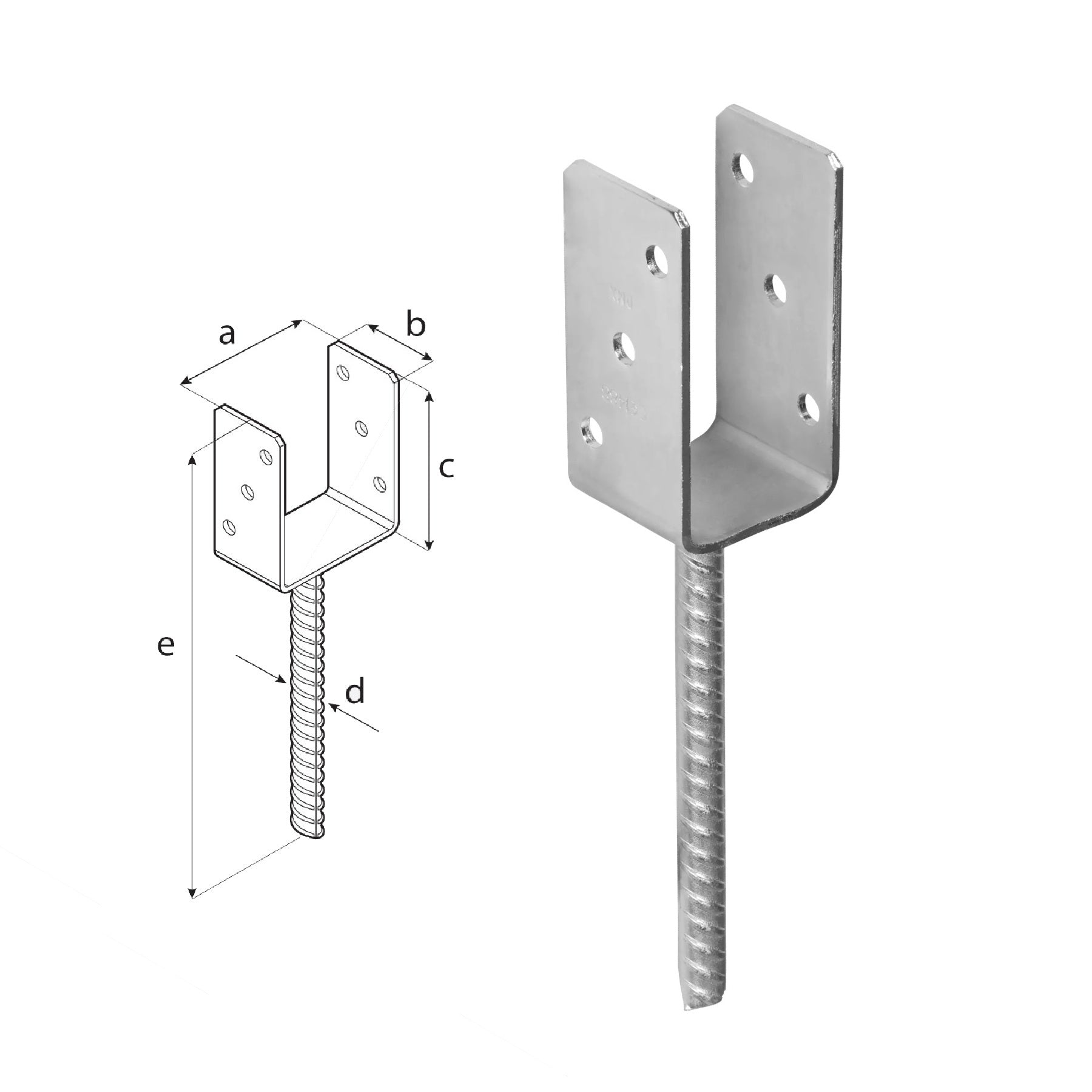DOMAX PS zapustená pätka stĺpika typu U ZNG 60