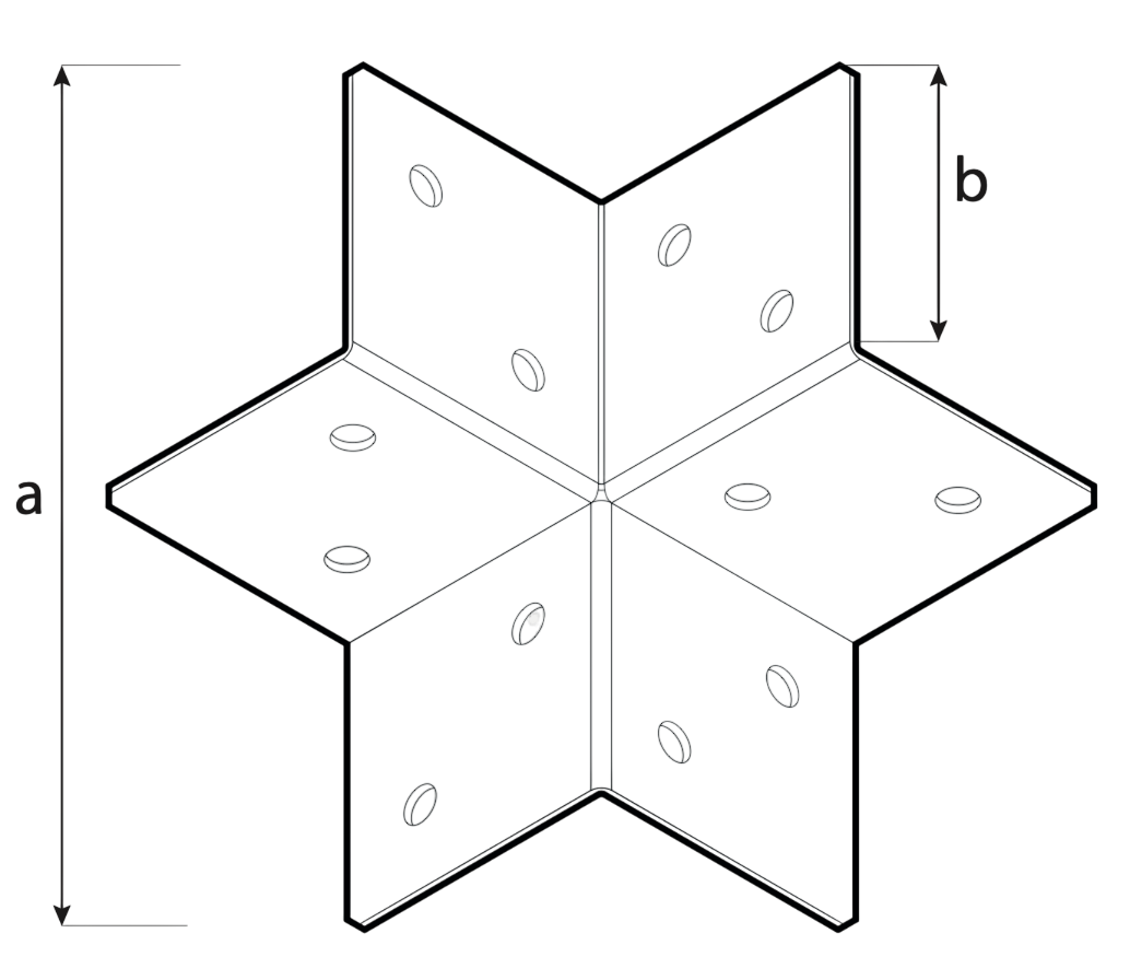 DOMAX GPLN pergolová rohová spojka - rozmer