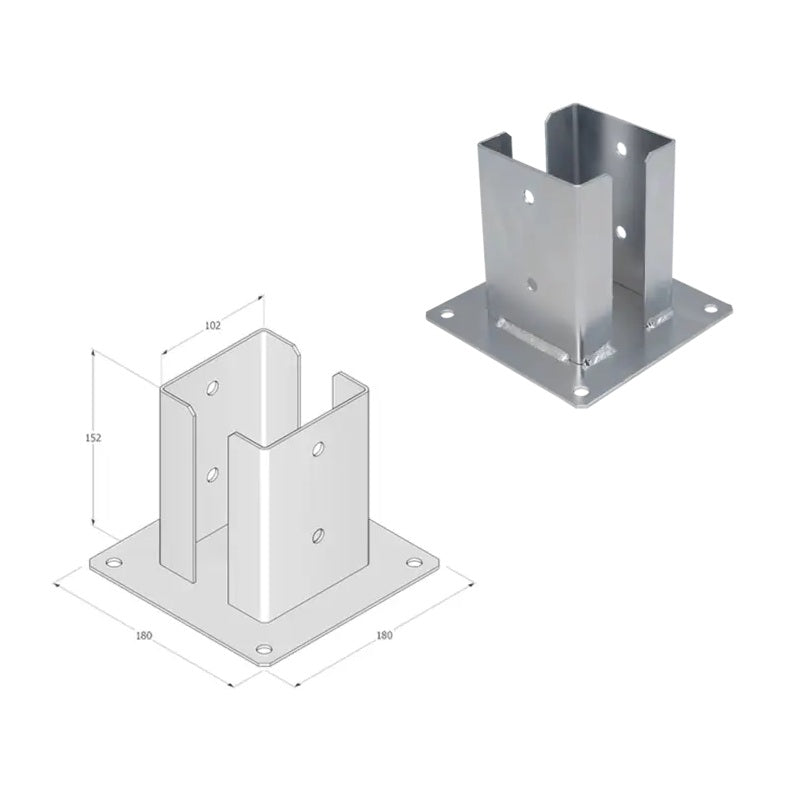 DOMAX PSPD zaskrutkovacia pätka stĺpika so štvorcovou základňou ZNG 100
