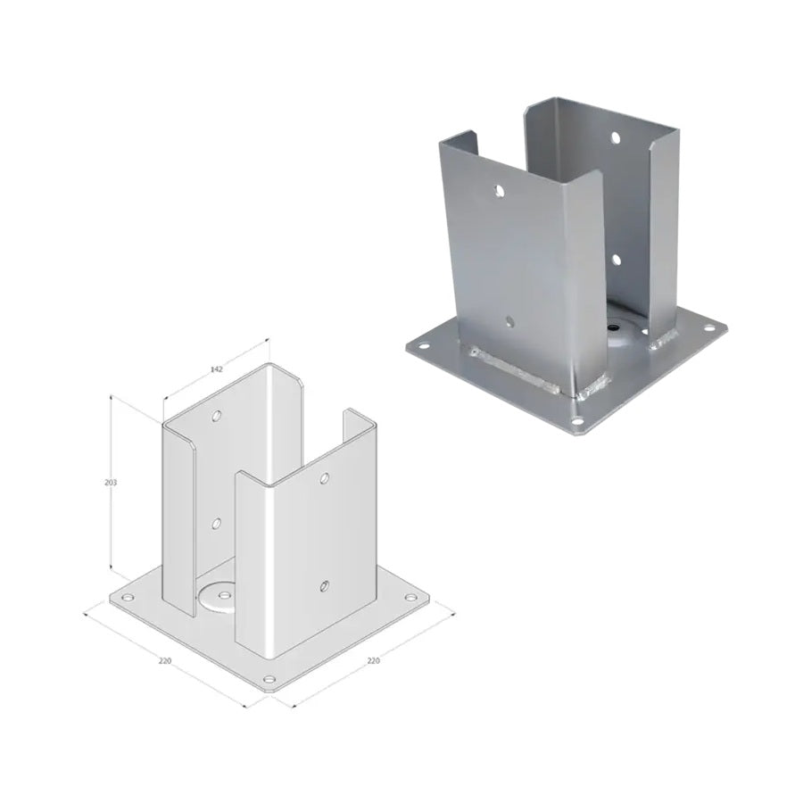 DOMAX PSPD zaskrutkovacia pätka stĺpika so štvorcovou základňou ZNG 140