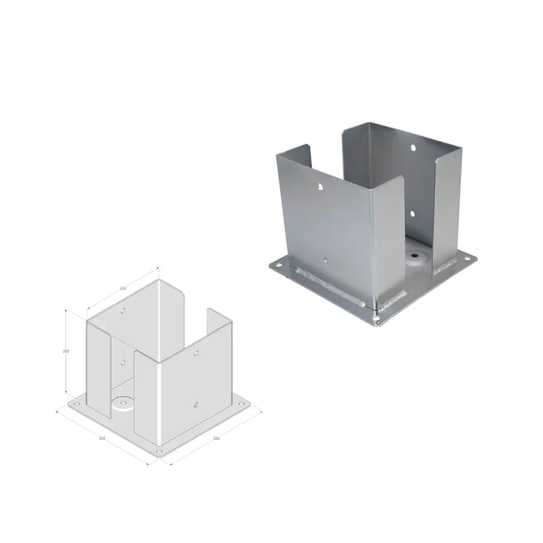 DOMAX PSPD zaskrutkovacia pätka stĺpika so štvorcovou základňou ZNG 200