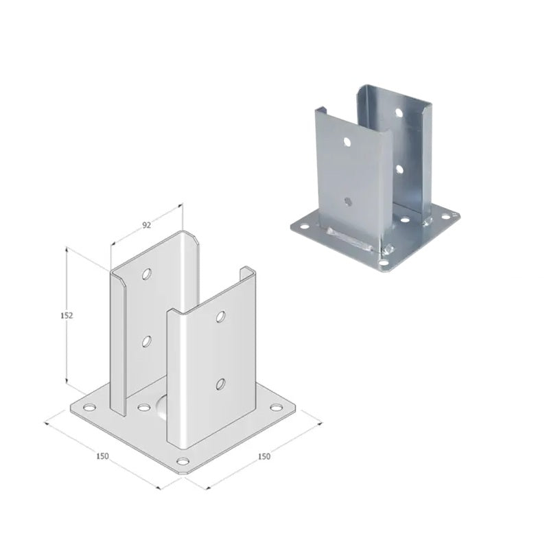DOMAX PSPD zaskrutkovacia pätka stĺpika so štvorcovou základňou ZNG 90
