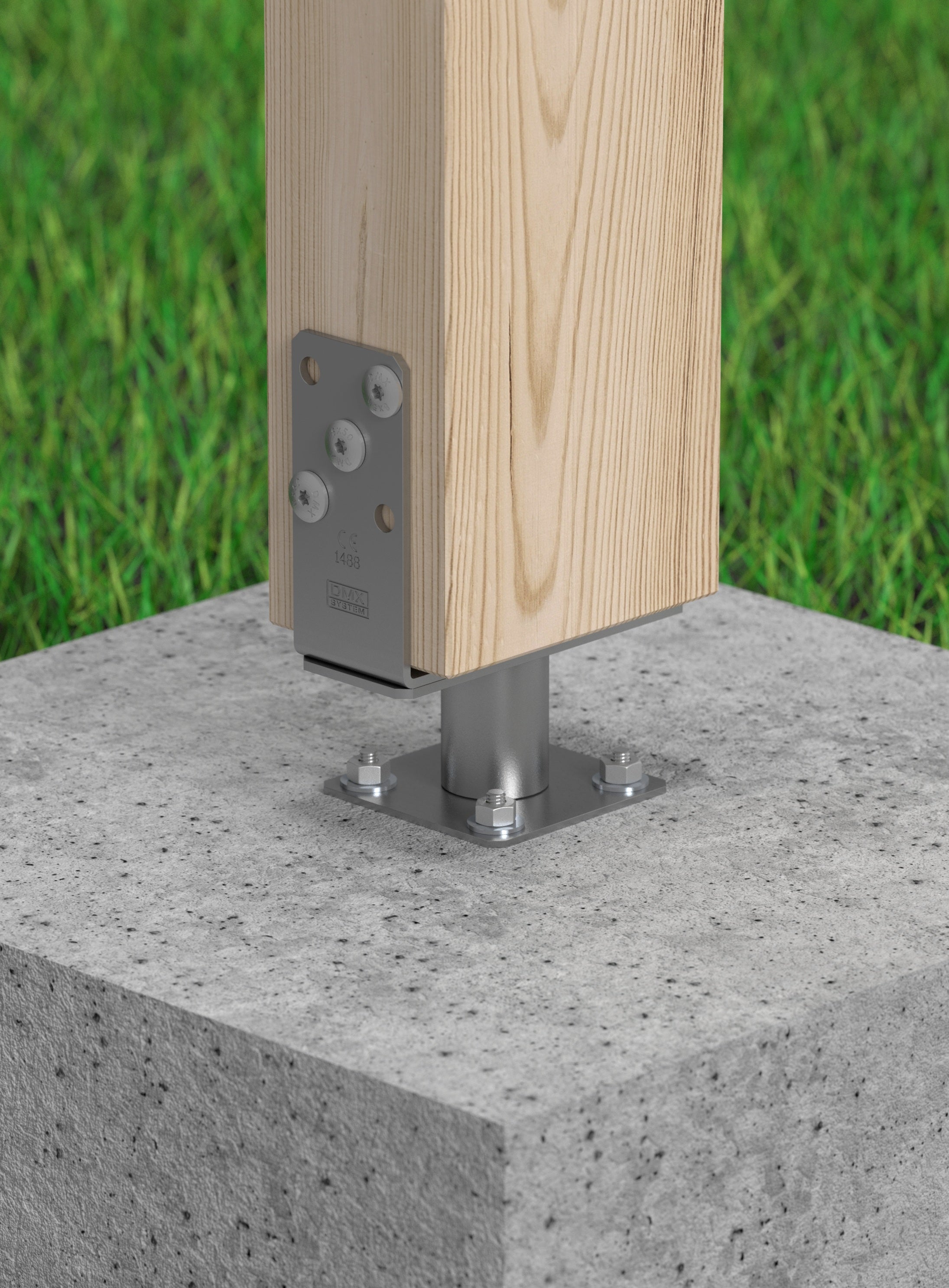 DOMAX PSRT R65 zaskrutkovacia pätka stĺpika typu U nastaviteľná montáž