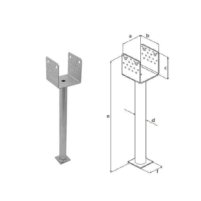 DOMAX PSS R500 zapúšťacia pätka stĺpika typu U 120