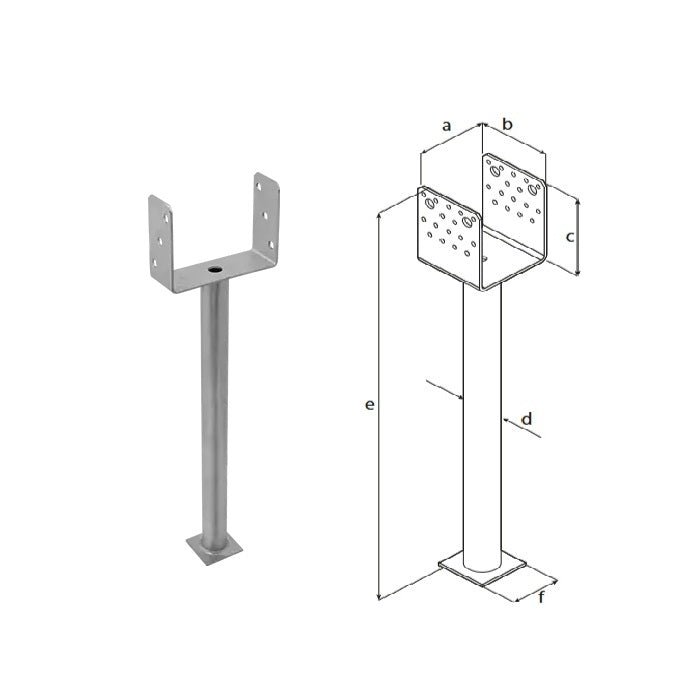 DOMAX PSS R500 zapúšťacia pätka stĺpika typu U 160