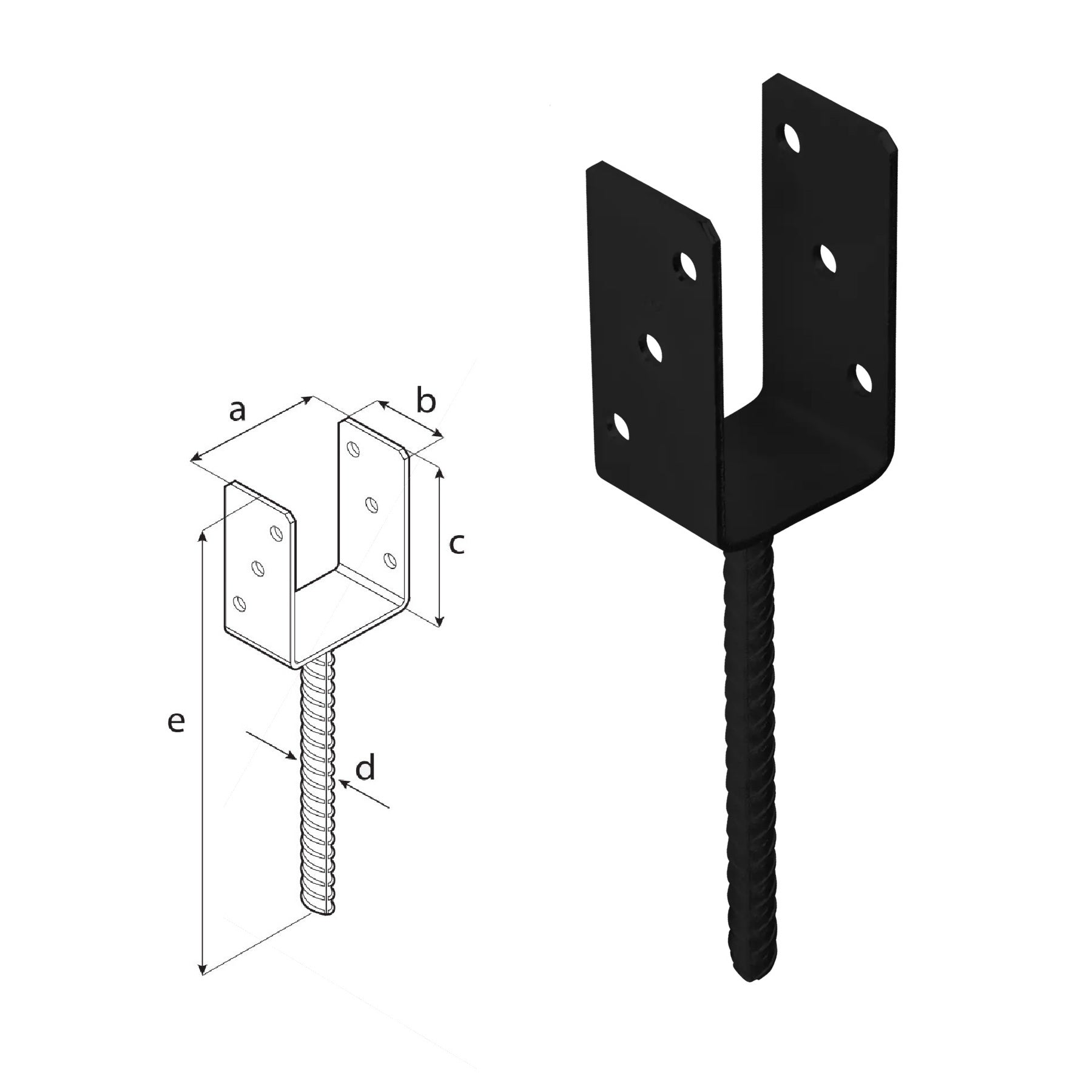 DOMAX PS zapustená pätka stĺpika typu U C 70