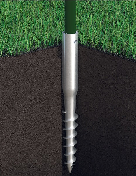 DOMAX PWG zemná zaskrutkovacia ľahká pätka stĺpika bez doplnkov montáž