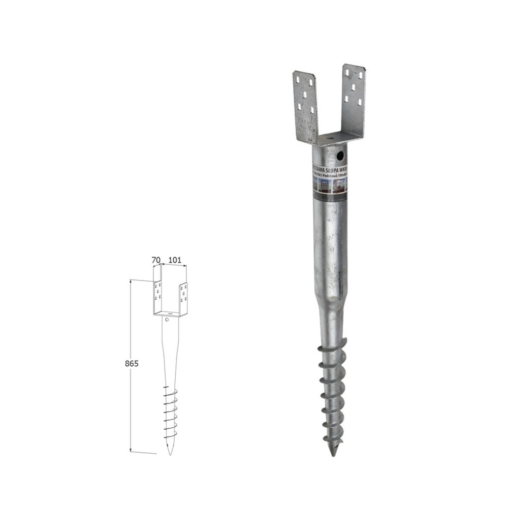 DOMAX PWU zemná zaskrutkovacia pätka stĺpika 100