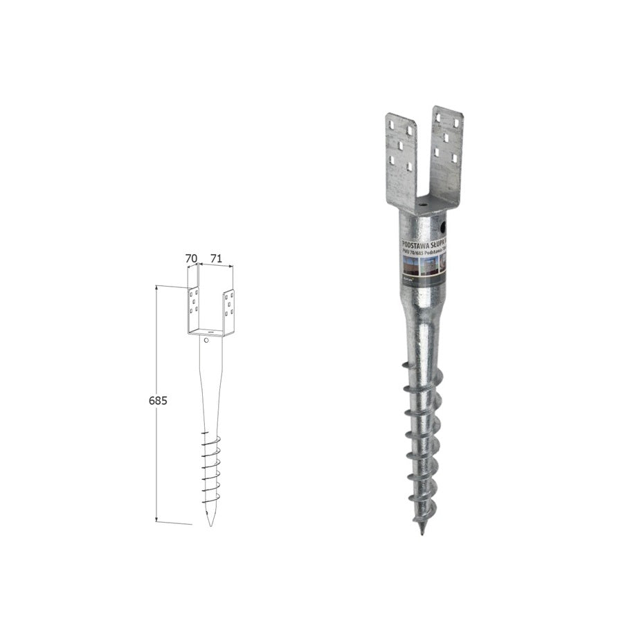 DOMAX PWU zemná zaskrutkovacia pätka stĺpika 70