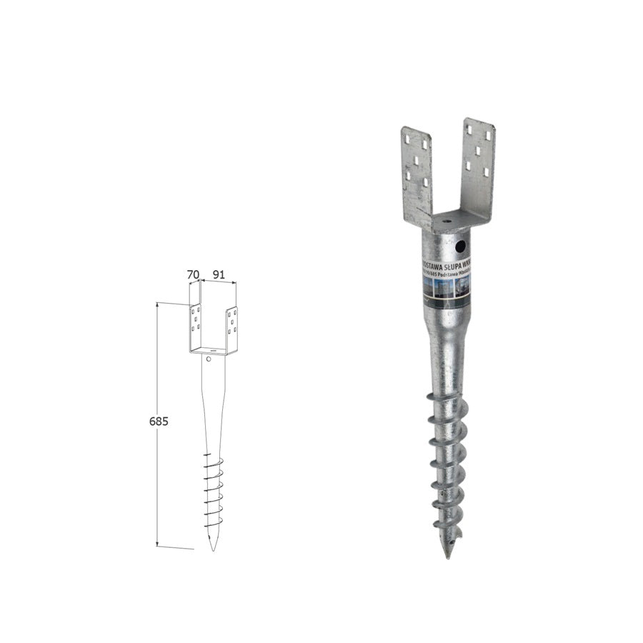 DOMAX PWU zemná zaskrutkovacia pätka stĺpika 90