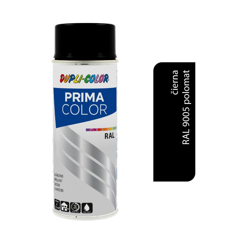 DUPLI COLOR Prima Akrylová farba v spreji RAL 9005 Čierna polomat