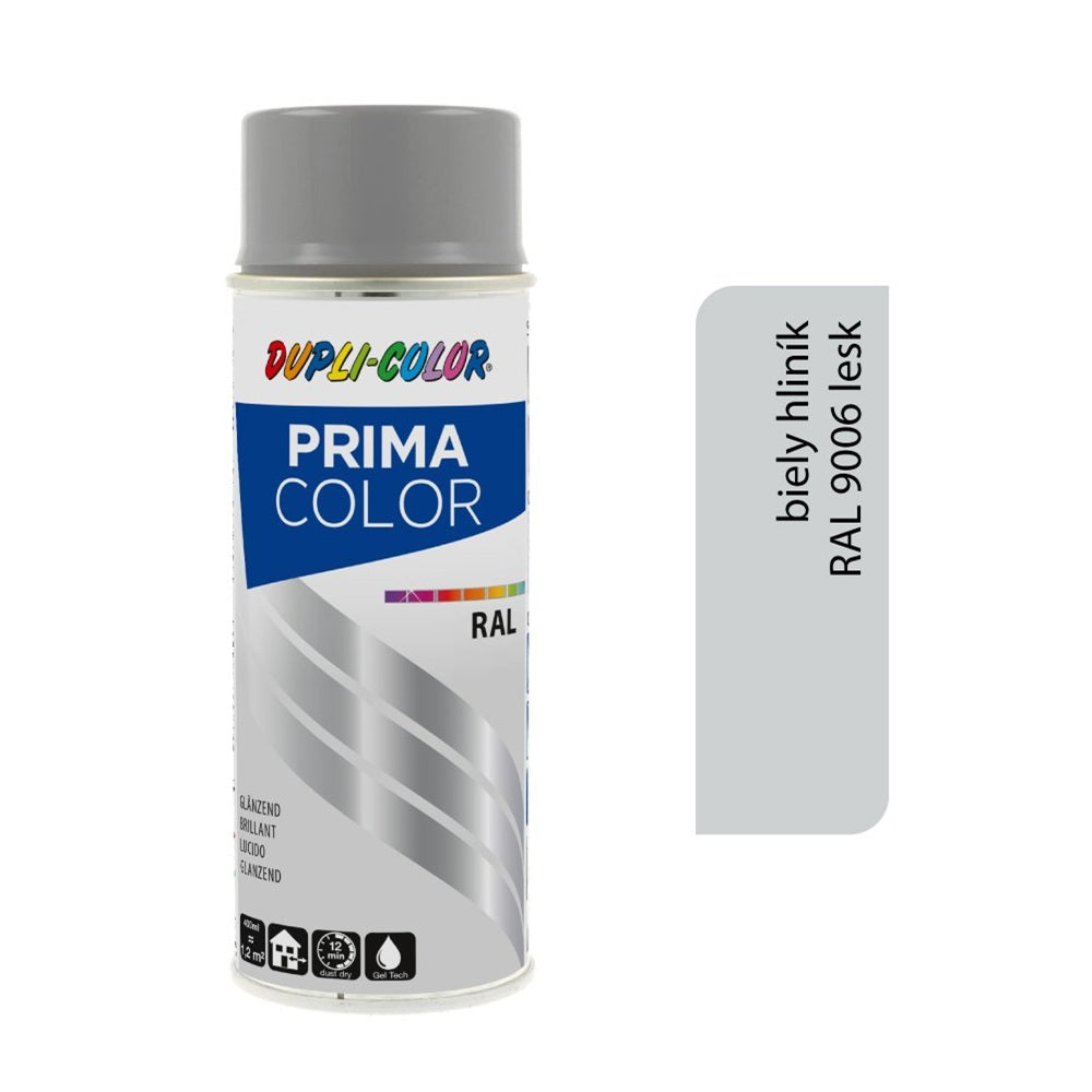 DUPLI COLOR Prima Akrylová farba v spreji RAL 9006 Biely hliník lesk