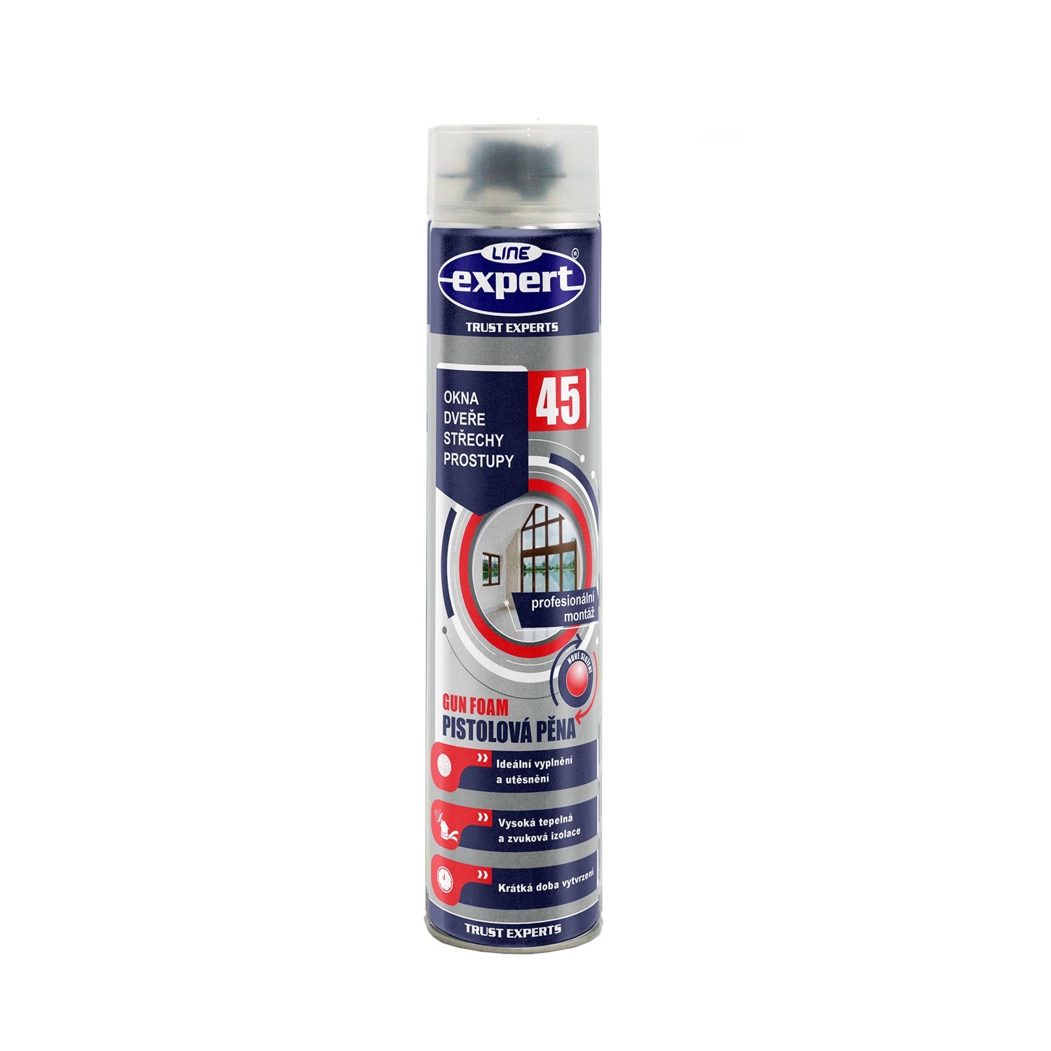 EXPERT LINE GUN FOAM 45 letná montážna PUR pena pištoľová 750 ml