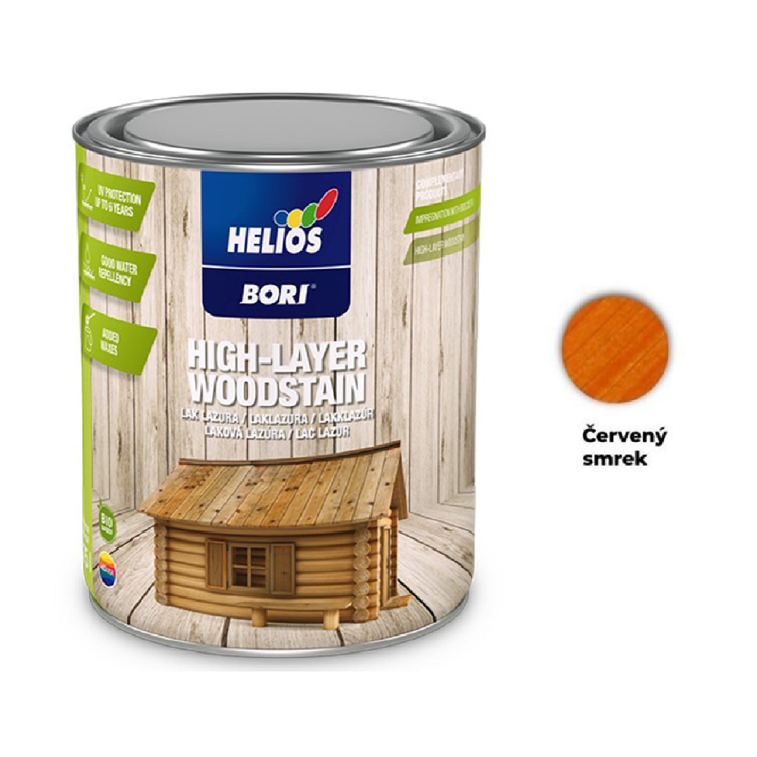 HELIOS BORI Laková lazúra na drevo - červený smrek
