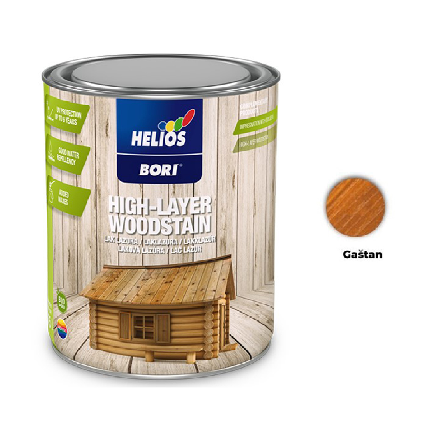HELIOS BORI Laková lazúra na drevo - gaštan