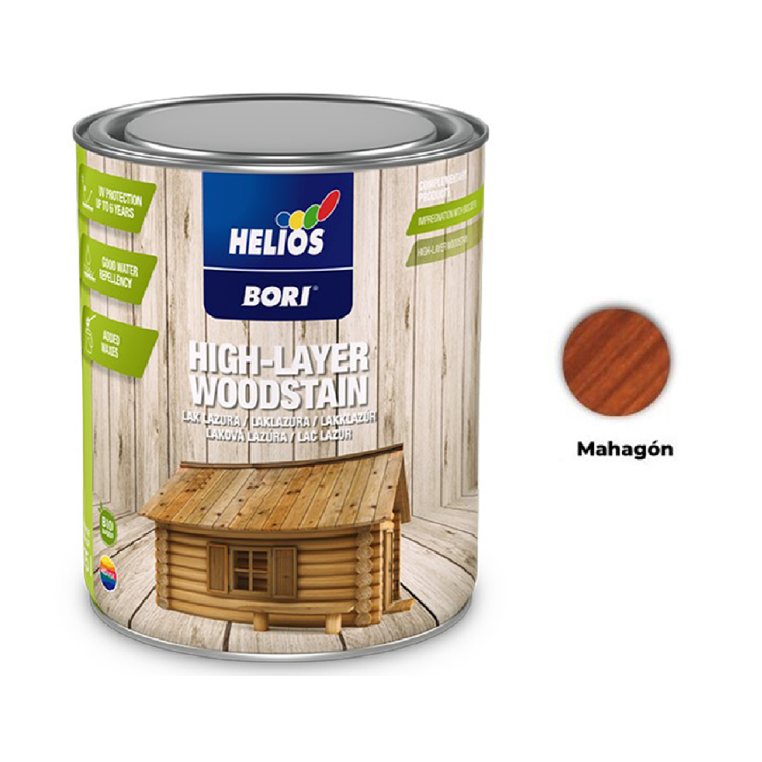 HELIOS BORI Laková lazúra na drevo - mahagón