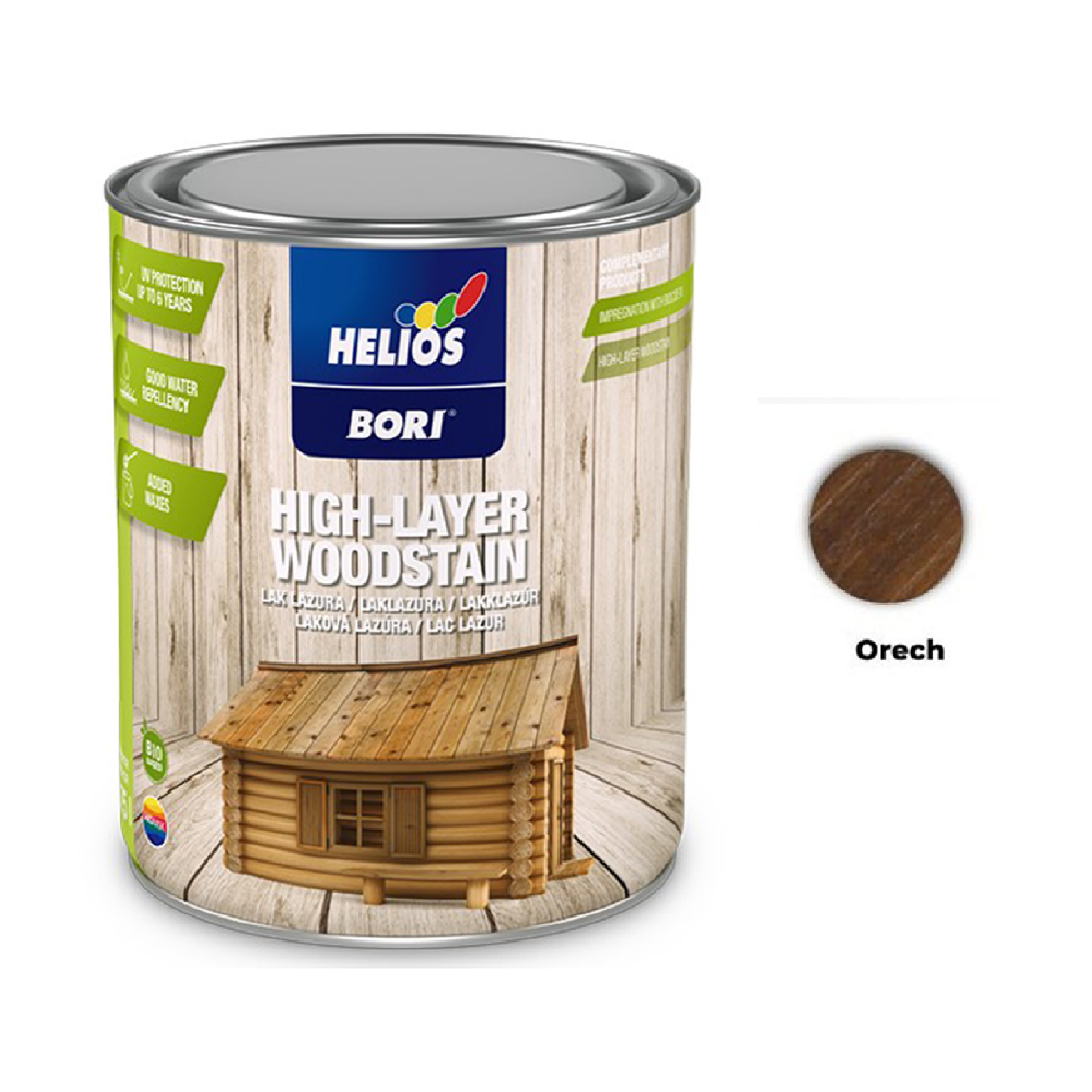 HELIOS BORI Laková lazúra na drevo - orech