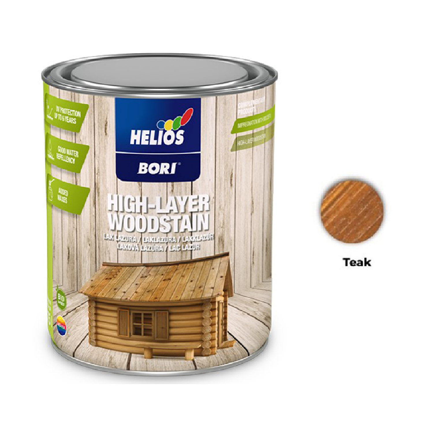 HELIOS BORI Laková lazúra na drevo - teak