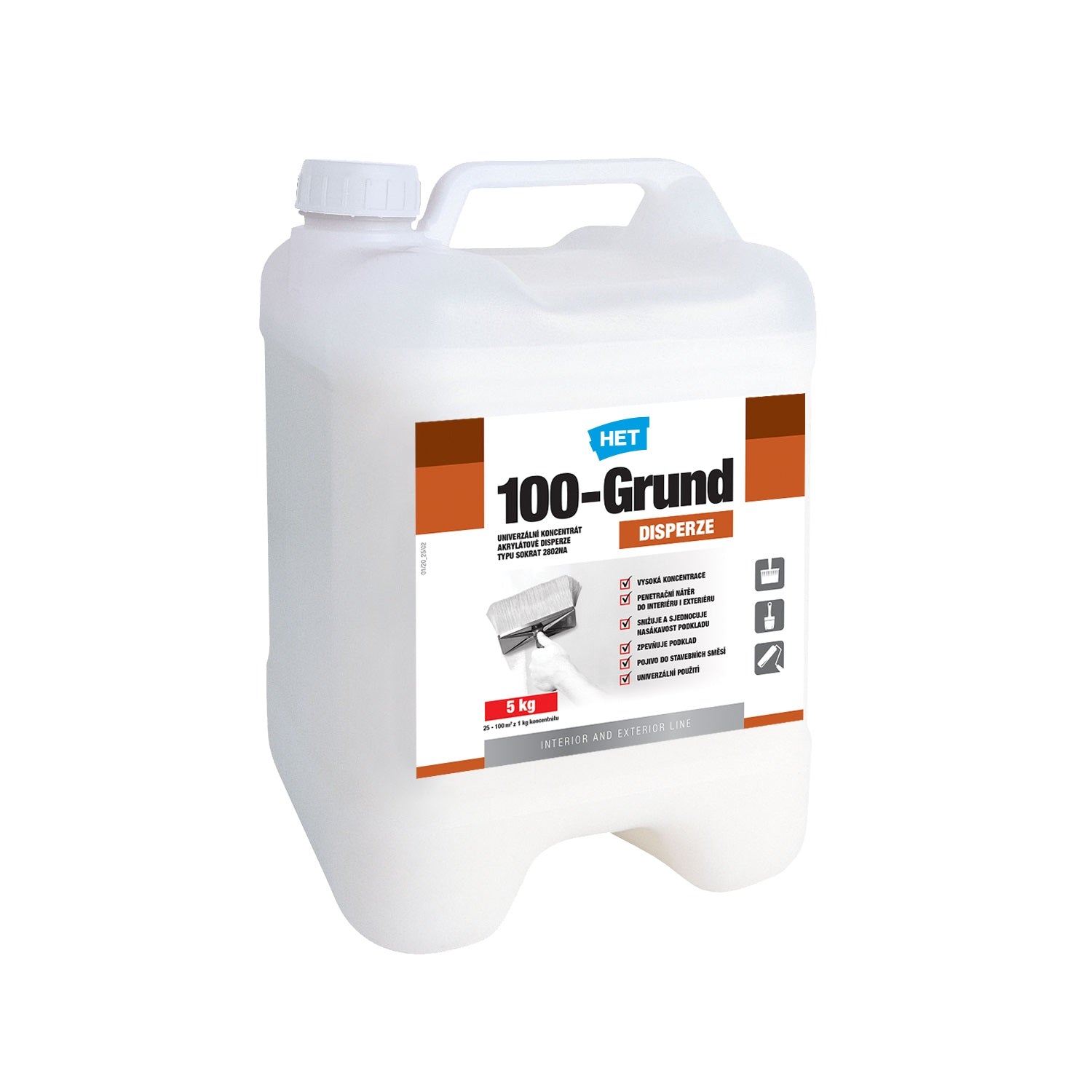 HET 100-Grund koncentrát univerzálnej akrylátovej disperzie 5 kg