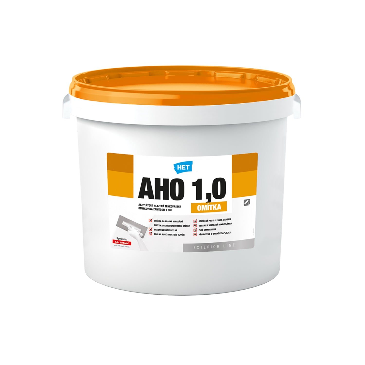 HET AHO umývateľná akrylátová hladená fasádna omietka - 25 kg (1,0 zrnitosť)