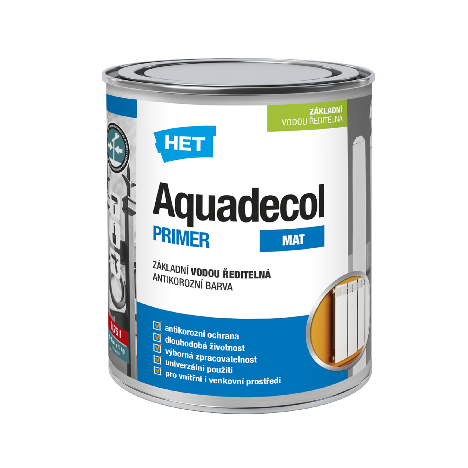 HET AQUADECOL PRIMER základná antikorózna farba 0,75 kg
